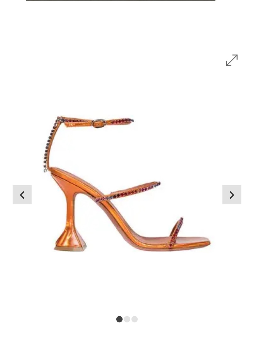 *RARE* Amina Muaddi Gilda 95 Metallic Orange Crystal I Strappy Sandals